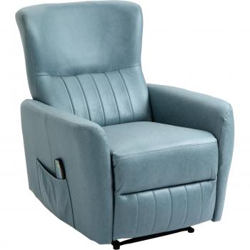 Sillón de Masaje Relax con Reclinación Manual 155° 8 Zonas de Masaje Mando a Distancia Tapizado en Tejido Técnico Reposapiés y 2 Bolsillos Laterales 79x
