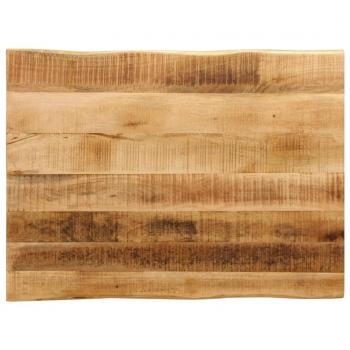 Tablero de mesa borde natural madera maciza mango 90x60x2,5 cm Marrón