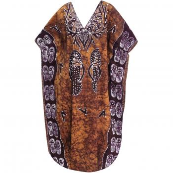 parte superior del bikini caftán encubrir vestido de algodón kimono batik maxi desgaste larga playa de l-4x