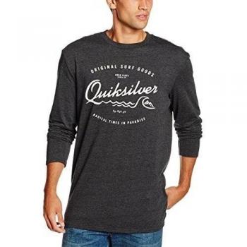 Quiksilver ClassicLS West Pier - Camiseta de manga larga para hombre, color negro, talla XL