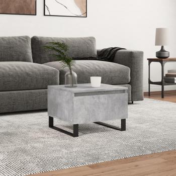Mesa de centro de madera de ingeniería 50x46x35 cm en Blanco, Negro y Roble Sonoma, Mesita de Salón o Comedor o Auxiliar, Mesa de Café