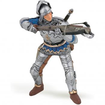 Papo Fantasy World Blue Crossbowman Toy Figure - Medieval Armored Archer, Silver