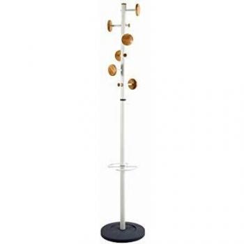 Perchero de pie Alba Music 6 ganchos blanco y madera 175 cm