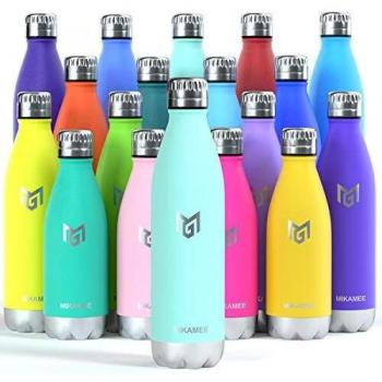 MIKAMEE Botella de Agua Acero Inoxidable 350/500/650/750ml | Aislamiento de Vacío de Doble Pared airBottle | sin bpa Botella termica | Mantiene 24h frías/12h Calientes | para Niños, Deporte, Oficina