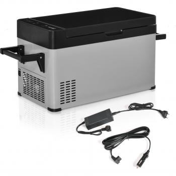 Outsunny Nevera Portátil Compresor 40L Congelador de Coche 12/24V CC con Pantalla Táctil y Asas Plegables