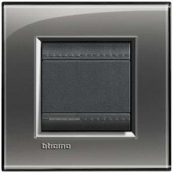 Placa embellecedora 1 elemento 2 módulos Livinglight BTICINO LNA4802KF Fumé
