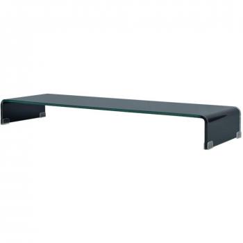 Mueble TV Buffet Diseño Práctico Soporte para Monitor 110 cm Vidrio Negro