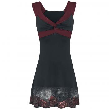 Alchemy England Nevermore Vestido negro/burdeos