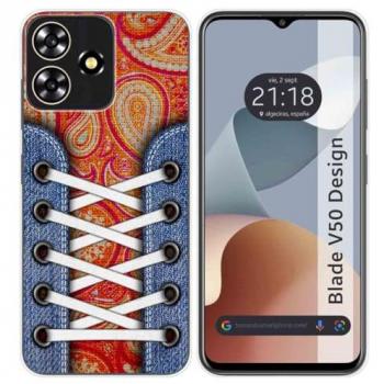 Funda de Silicona para Zte Blade V50 Design 4G con Diseño de Zapatillas y 10 Dibujos