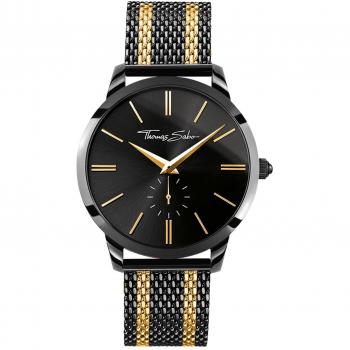 Thomas Sabo Rebel Spirit Black Gold Men's Watch, Multicolor, Size: ONE SIZE