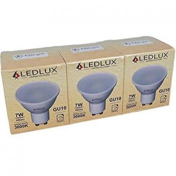 3 bombillas LED GU10 regulables, 220 V, 7 W = 50 W, 480 lúmenes, foco LED GU10 regulable con Triac Dimmer, blanco cálido neutro frío