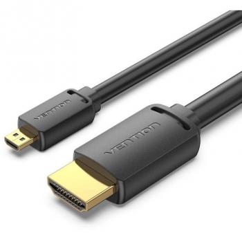 Cable Micro HDMI 2.0 4K Vention AGIBF/ HDMI Macho - Micro HDMI Macho/ 1m/ Negro