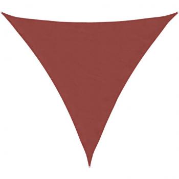 Toldo de vela triangular de tela oxford terracota 4x4x4 m