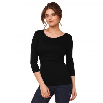Happy Mama. Mujer Top Camiseta premamá Lactancia Cuello Redondo Doble Capa. 988p