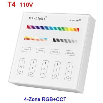 Controlador de Luz LED Miboxer 2.4G RGB+CCT/RGBWW con Panel Inteligente Remoto de 4 Zonas y Conexión WiFi iBox