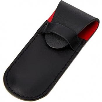 Victorinox Zubehör Lederetui Schwarz, Funda Piel Negra Forrada Roja 4 0636, Talla Única
