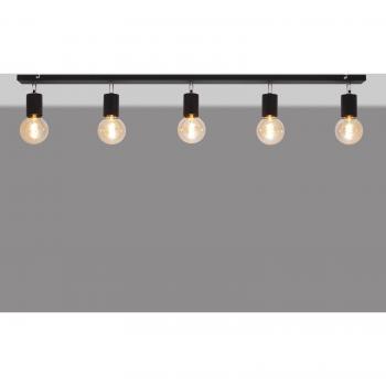 Plafón Helam Tune 5 luces, Barra Foco Negro 120cm