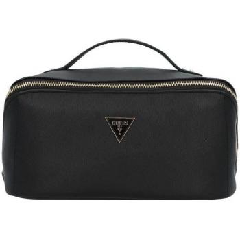 Estuche de Maquillaje Negro Guess Logo Metal con diseño elegante, cierre seguro, amplio espacio interior y acabado en metal