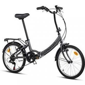 Moma Bikes Bicicleta Plegable Urbana SHIMANO FIRST CLASS 20 Alu, 6V. Sillin Confort, Gris