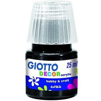 Giotto Bote Decor Acrylic 25 Ml. Negro Caja 6 Uds.