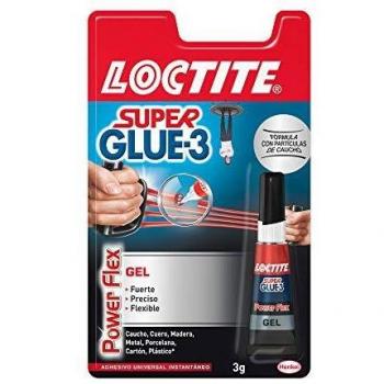 Loctite Super Glue-3 Power Gel, gel adhesivo flexible y resistente, pegamento instantáneo para superficies verticales, pegamento transparente extrafuerte, 1x3 g