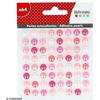 Artemio 64 Adh Beads Pink Pegatinas, Multicolor
