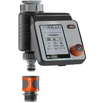 GARDENA 1892-20 Programador de riego Master riego automático y en poco tiempo, 6 programaciones, pantalla LCD, interrupción de seguridad