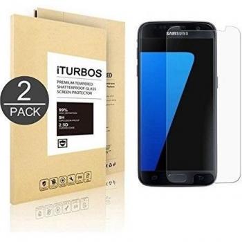 [2-Pack]Galaxy S7 Protector de Pantalla, iTURBOS Protector de Pantalla de Vidrio Templado Cristal Protector para Samsung Galaxy S7 - Dureza de Grado 9H, Espesor 0,20 mm, 2.5D Round Edge-[Ultra-trasparente] [Anti-golpe] [Ajuste Perfecto] [No hay Burbujas]-