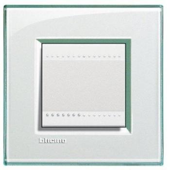 Placa Cuadrada Livinglight Aguamarina 2 Módulos BTICINO LNA4802KA
