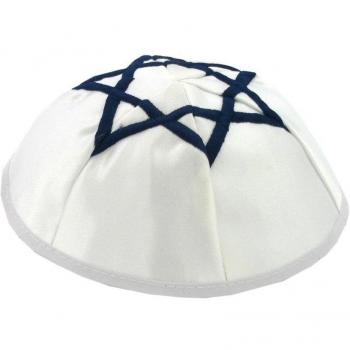 Satén 20cm Blanco Clásico Tradicional kipá judía Tapón Judaica Kipa Yarmulke Synagogue