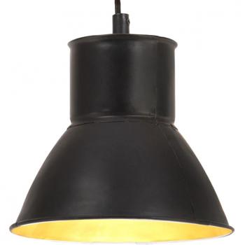 Lámpara colgante redonda negra 25 W E27 17 cm