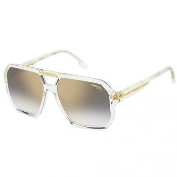 Carrera Victory C01/S Men's Square Sunglasses, 60mm, Transparent Frame with Gold Mirror Lenses