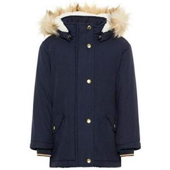 NAME IT Parka acolchada para niñas. Azul oscuro