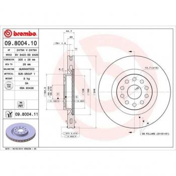 Disco de freno BREMBO 09.8004.11
