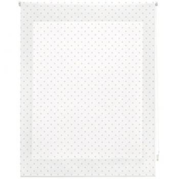 Estor Enrollable Premium Blindecor - Tela Blanca con Motas Beige - 130 x 180 cm - Elegante y Práctico