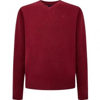 Hackett Jersey de Hombre Cuello Pico con Logo Bordado en Lambswool