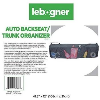 Asiento trasero / del tronco Organizador Por Lebogner - 5 bolsillo interior auto, coche perfecto organizador, organizador del tronco, asiento trasero Organizador, multipropósito de carga Accesorios organizador, almacenaje del asiento trasero Organizador