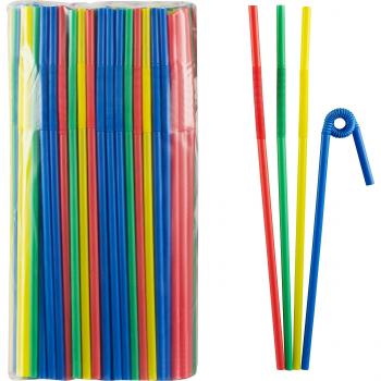 Presupuesto lata pajitas pajitas superflexibel Multicolor 250 STK 27 - 33 cm de largo Diámetro 6 mm