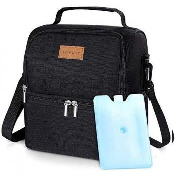 Lifewit Bolsa Térmica Porta Alimentos con Paquete de Hielo Doble Compartimentos Aislamiento Bolsa de Almuerzo Para Hombres,Mujeres,Niños,Bebé,Bolso Térmico Para Camping,Excursión,Playa Refrescos,7L