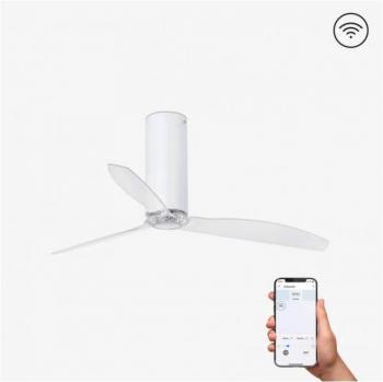 Ventilador de Techo sin Luz WiFi DC Blanco Tube Ø1280mm con Control Remoto, Motor de CC Smart y Diseño Transparente Mate