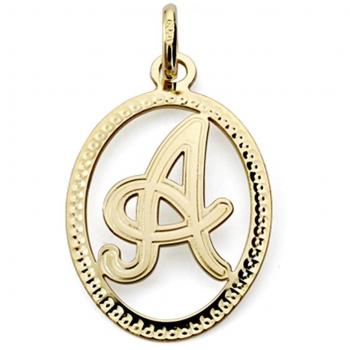 Colgante Personalizado de Oro 18k con Letra A - 21mm