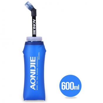 docooler plegable botella de agua libre de BPA suave Running Soft Flask Botella de hidratación con paja, 600ML