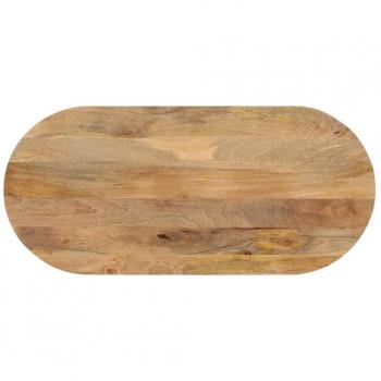 Tablero de mesa oval 90x40x2,5 cm en madera maciza de mango color marrón