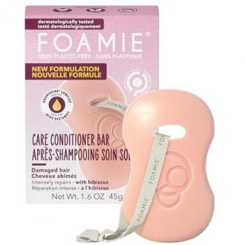Foamie Acondicionador Sólido Hibiskiss 45 g - Acondicionador en barra unisex para cabello dañado, hidratación intensa sin apelmazar, cuidado capilar vegano y sin plásticos