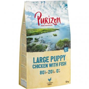 Purizon Large Puppy Chicken & Fish Grain-Free Dog Food - 12kg (10kg + 2kg Free)