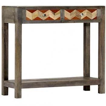 vidaXL Console Table Grey 86x30x76 cm Solid Mango Wood