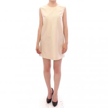 Beige Sleeveless Shift Mini Dress - Andrea Incontri IT42|M