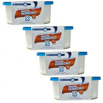 Deshumidificador KROWN 300ml - Absorbe Humedad para Habitaciones, Armarios, Cocinas, Coches, Trasteros y Baños (4 Unidades)