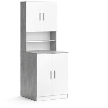 Armario para lavadora Liana, Hormigón/Blanco, 70.5 x 190.5 cm