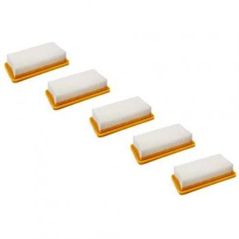 Set de 5 Filtros Plisados Planos Compatibles con Aspiradoras Kärcher AD 3.200, AD 3000, AD3, AD3 Premium Fireplace, AD4 y AD4 Premium